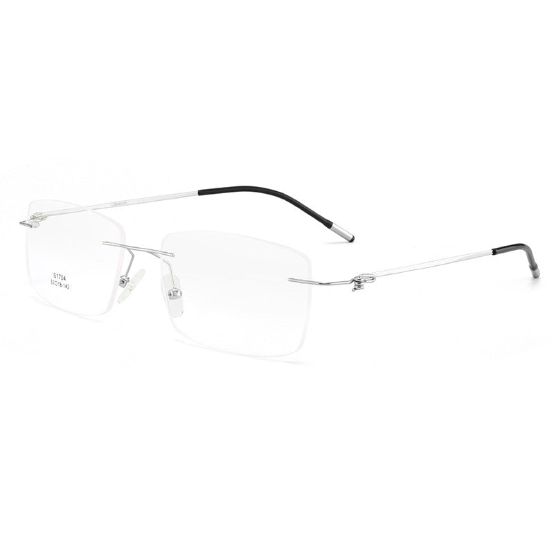 Men's Eyeglasses Alloy Screwless Rimless Ultralight S1704 Rimless Gmei Optical Silver  