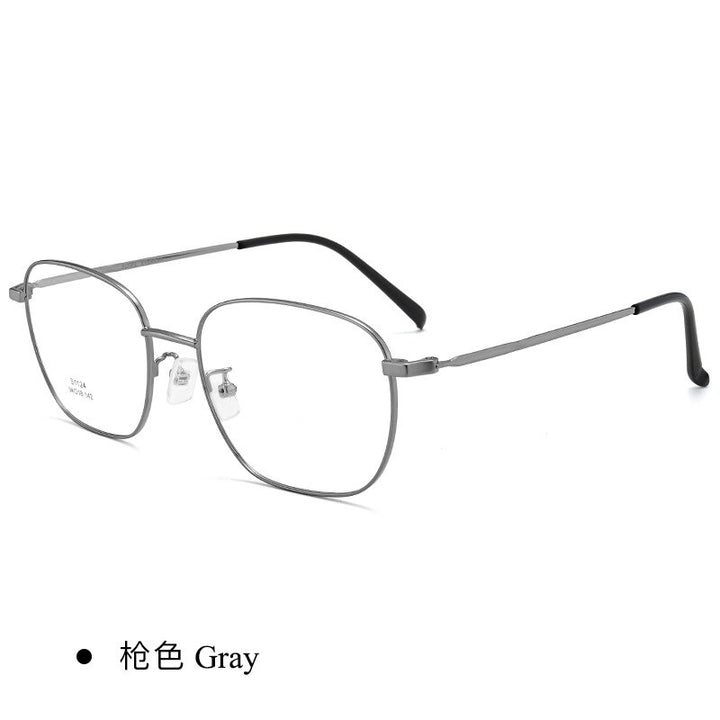 Men's Full Rim Titanium Alloy Frame Eyeglasses Zt1124 Full Rim Bclear gray  