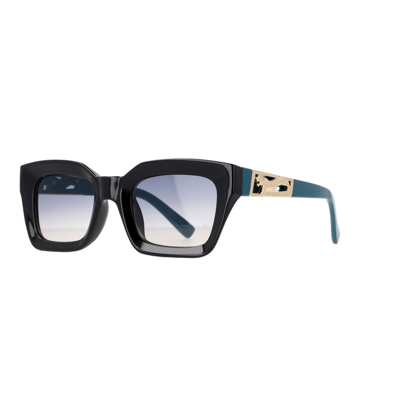 CCSpace Women's Full Rim Square Cat Eye Resin Frame Sunglasses 51119 Sunglasses CCspace Sunglasses black-blue 51119 