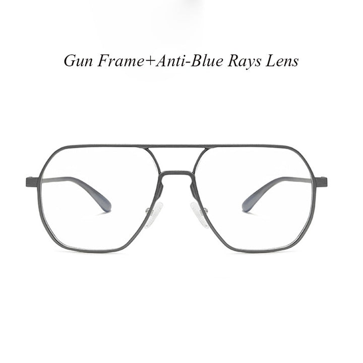 Unisex Eyeglasses Oversized Anti-Blue Rays Photochromic Lenses 8692 Frame Hdcrafter Eyeglasses Gun Frame  