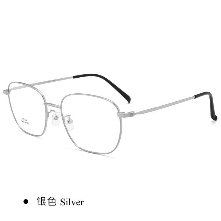 Men's Full Rim Titanium Alloy Frame Eyeglasses Zt1124 Full Rim Bclear Silver  