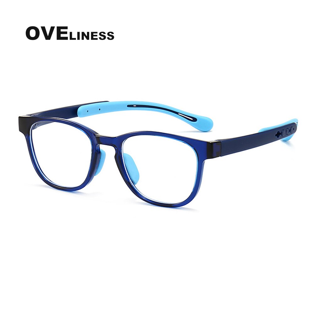 Oveliness Unisex Children's Full Rim Square Tr 90 Titanium Eyeglasses Oltrj06p Full Rim Oveliness blue  