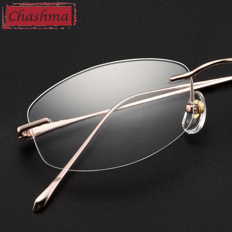 Women's Rimless Titanium Frame Eyeglasses 8045 Rimless Chashma   