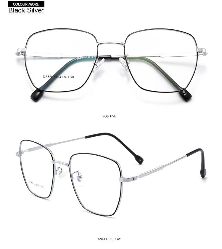 Hotony Unisex Full Rim Polygon Alloy Frame Spring Hinge Eyeglasses D889 Full Rim Hotony   