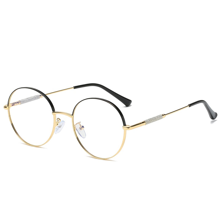 Hotony Women's Full Rim Round Alloy Frame Eyeglasses 95818 Full Rim Hotony   