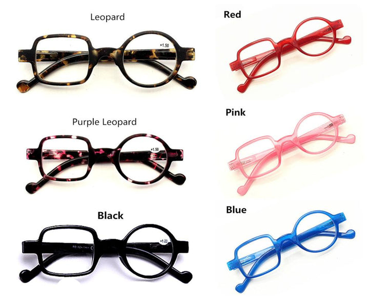 Unisex Reading Glasses One Round One Square From 0 To +3.5 Reading Glasses SunnyFunnyDay   