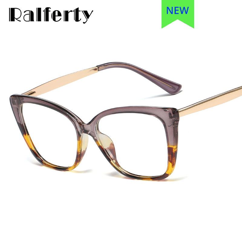 Ralferty Women's Eyeglasses TR90 Cat Eye Anti Blue Light F92313-1 Anti Blue Ralferty   