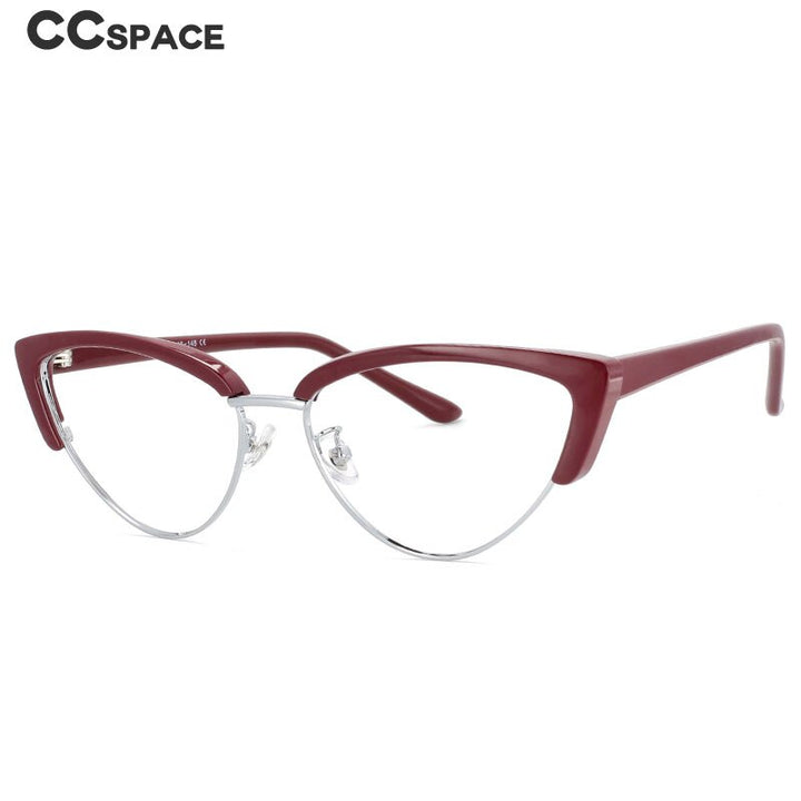 CCspace Unisex Full Rim Cat Eye Tr 90 Titanium Frame Eyeglasses 53840 Full Rim CCspace   