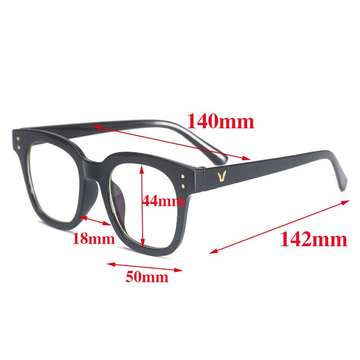 Cubojue Unisex Full Rim Square Acetate Reading Glasses Reading Glasses Cubojue 0 Black 