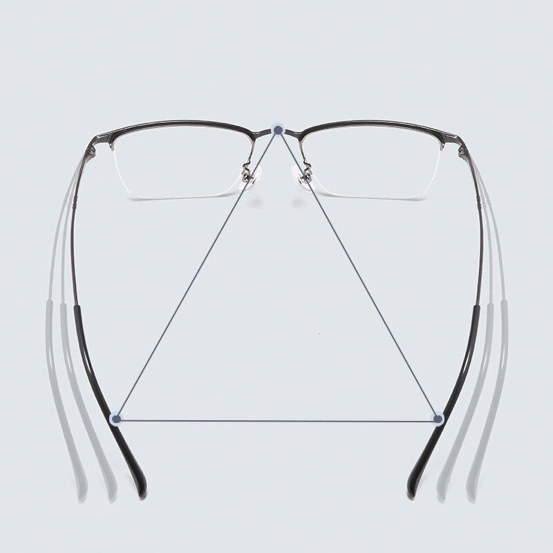 KatKani Men's Semi Rim Alloy Square Frame Eyeglasses 0645d Semi Rim KatKani Eyeglasses   