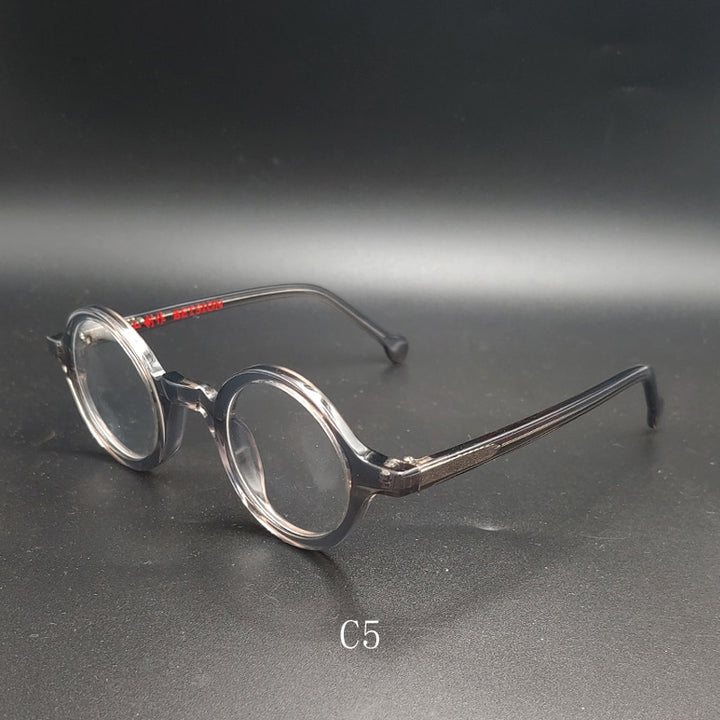 Unisex Transparent Small Round Reading Glasses Acetate Frame B002-6 Reading Glasses Yujo China 0 gray