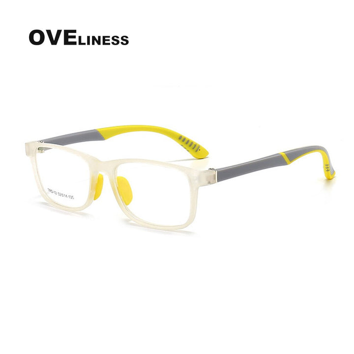 Oveliness Unisex Children's Full Rim Square Tr 90 Titanium Eyeglasses Oltrd12p Full Rim Oveliness clear  