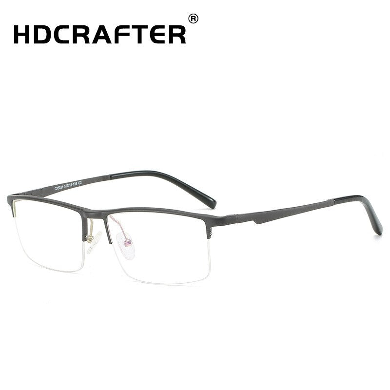 Hdcrafter Unisex Semi Rim Rectangle Square Titanium Frame Eyeglasses 6331 Semi Rim Hdcrafter Eyeglasses   