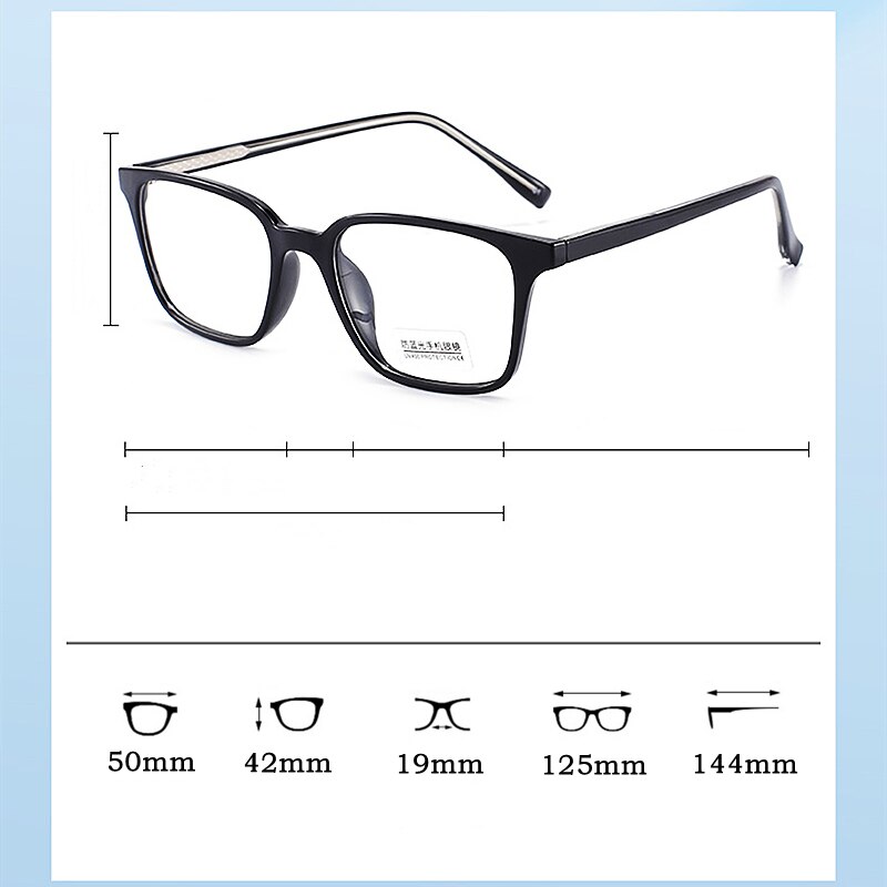 KatKani Unisex Full Rim TR 90 Acetate Frame Anti-Blue Ray Eyeglasses 17134 Full Rim KatKani Eyeglasses   