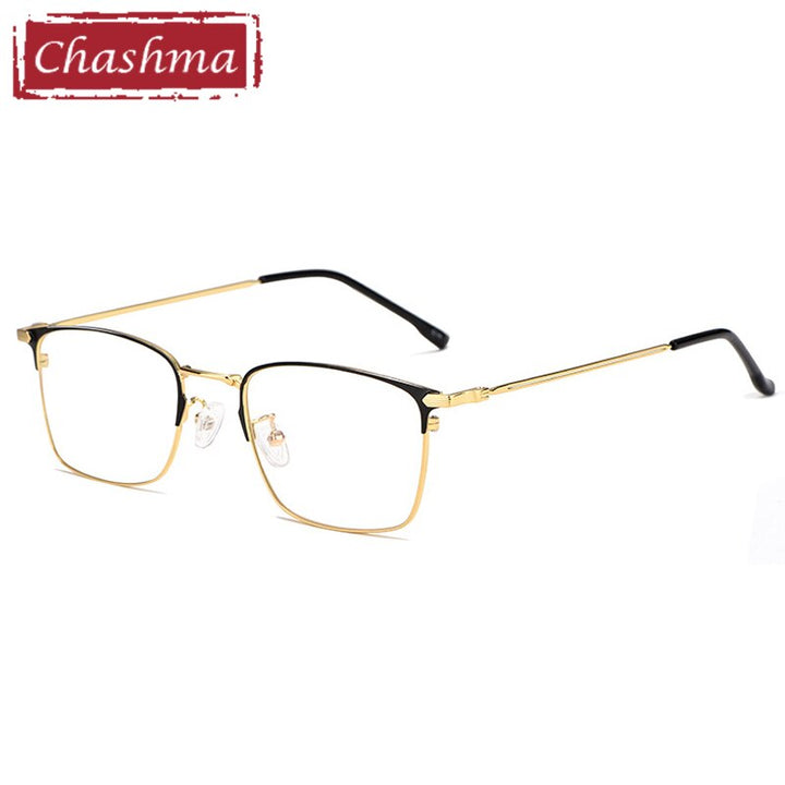 Unisex Eyeglasses Alloy 1591 Frame Chashma Gold  