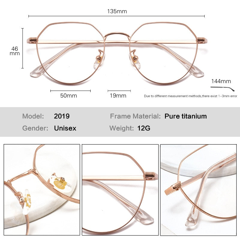 Muzz Unisex Full Rim Diamond Square Titanium Frame Eyeglasses 2019 Full Rim Muzz   