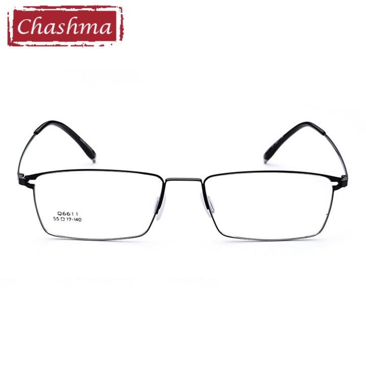 Chashma Ottica Men's Full Rim Square Titanium Alloy Eyeglasses 6611 Full Rim Chashma Ottica   