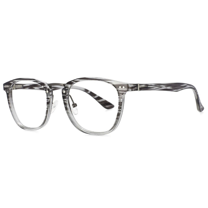 CCSpace Unisex Full Rim Square Tr 90 Titanium Rivet Frame Eyeglasses 53647 Full Rim CCspace stripe  