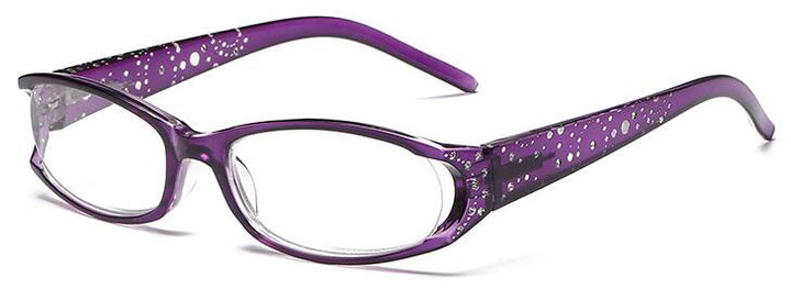 Women's Reading Glasses Imitation Diamond Glasses Purple Red Reading Glasses SunnyFunnyDay +100 Purple 