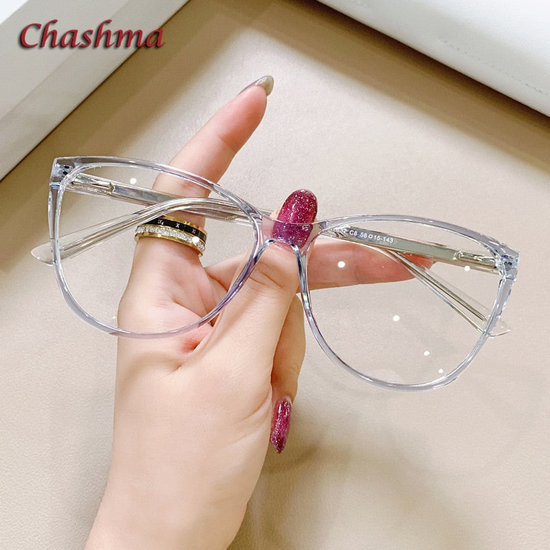 Chashma Ochki Women's Full Rim Square Cat Eye Tr 90 Titanium Eyeglasses 7837 Full Rim Chashma Ochki   