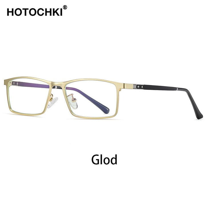 Hotochki Men's Full Rim TR-90 Resin Alloy Frame Eyeglasses T316 Full Rim Hotochki Glod  
