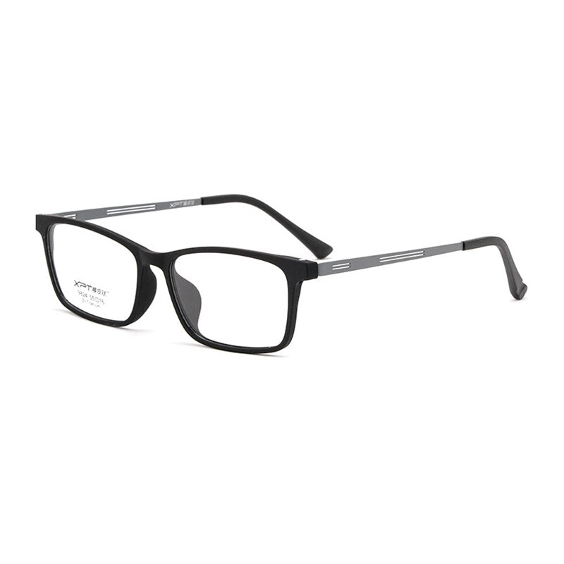 Hotony Unisex Full Rim Square TR 90 Resin B Titanium Frame Eyeglasses 9824 Full Rim Hotony BlackGray  