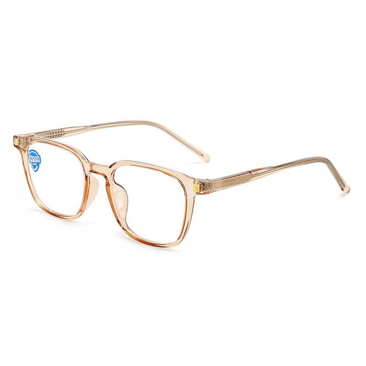 Hotony Unisex Full Rim Square Acetate Frame Eyeglasses 8845 Full Rim Hotony Transparent Tea-C5  