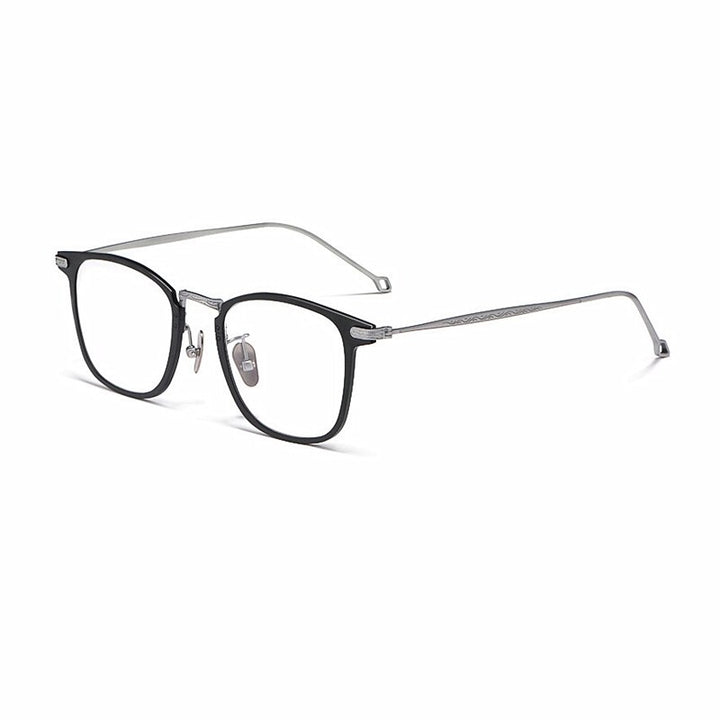 Yimaruili Men's Full Rim Titanium Frame Eyeglasses 4921 Full Rim Yimaruili Eyeglasses Black gray  