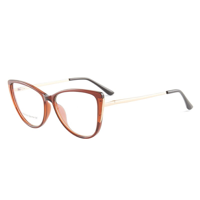 Hotony Women's Full Rim TR 90 Resin Cat Eye Frame Eyeglasses 7016 Full Rim Hotony TEA  