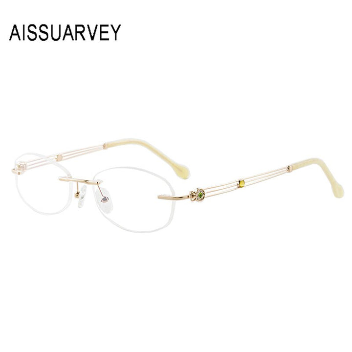 Aissuarvey Women's Oval Rimless Alloy Frame Eyeglasses As60100 Rimless Aissuarvey Eyeglasses   