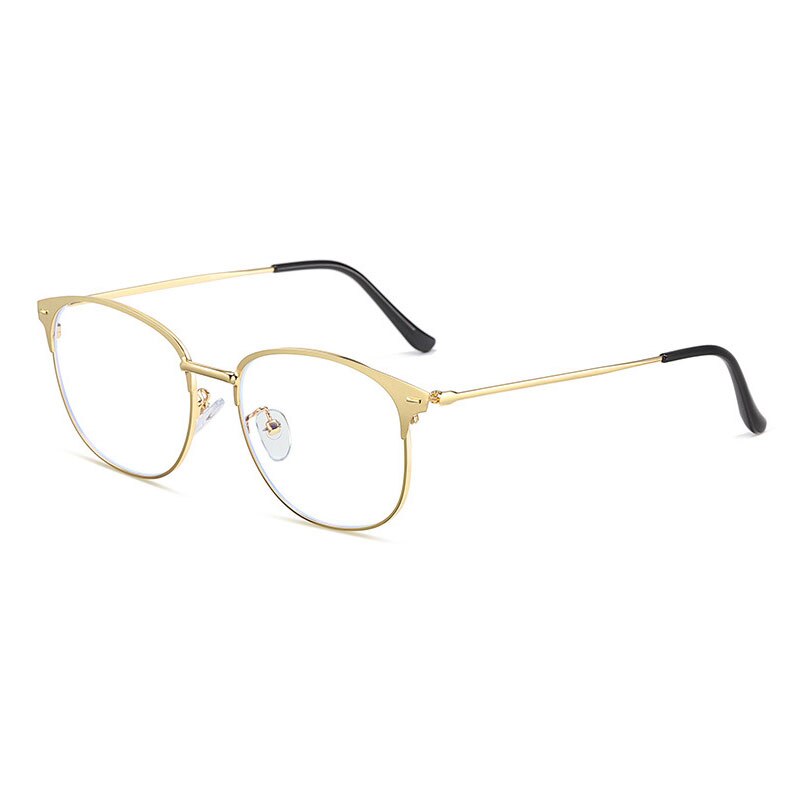 Handoer Unisex Full Rim Round Square Alloy Eyeglasses 5552 Full Rim Handoer Gold  