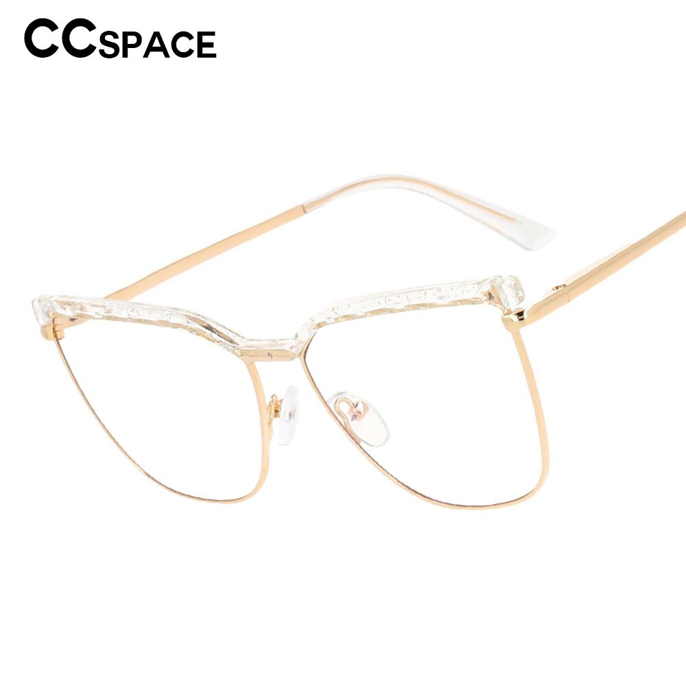 CCSpace Unisex Full Rim Square Cat Eye Tr 90 Alloy Frame Eyeglasses 53366 Full Rim CCspace   
