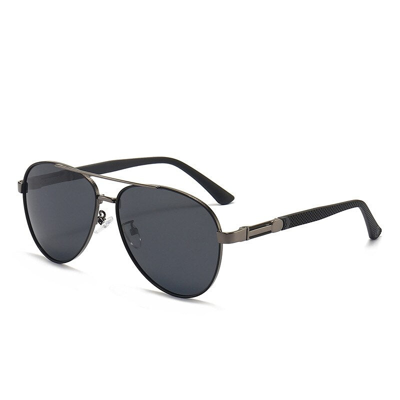 KatKani Men's Full Rim Alloy Aviator Frame Polarized Sunglasses Y2956 Sunglasses KatKani Sunglasses Black Gray Other 
