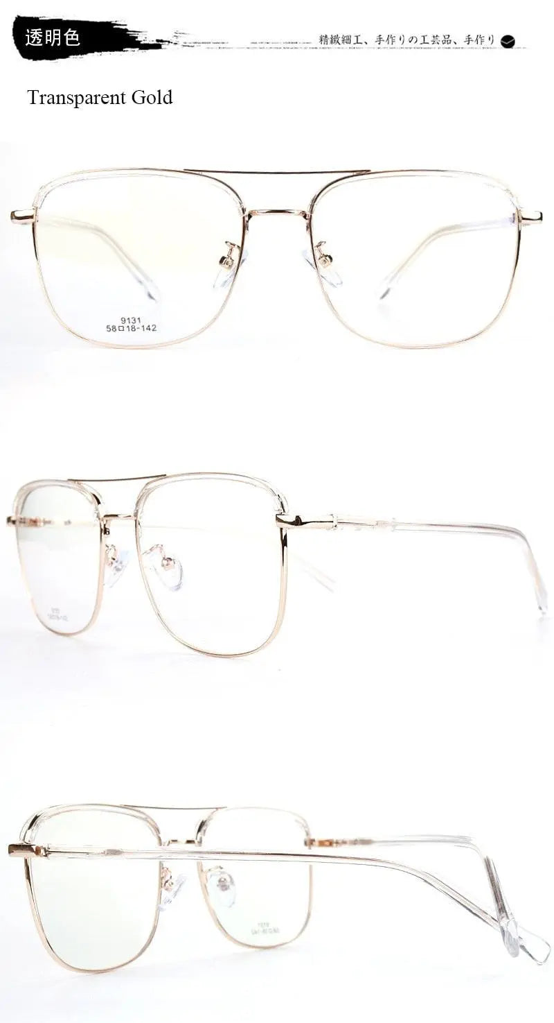 Double Bridge Square Frame Eyeglasses – FuzWeb