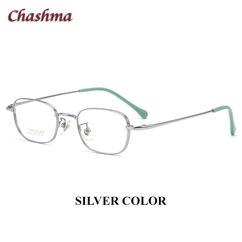 Chashma Ottica Unisex Full Rim Square Titanium Eyeglasses 835 Full Rim Chashma Ottica Silver  