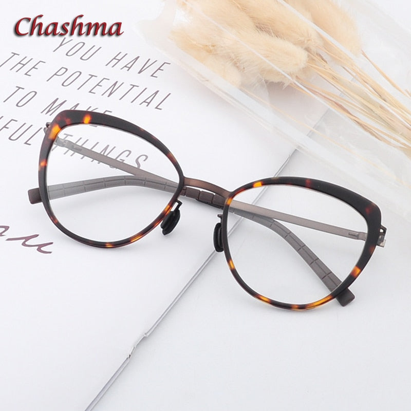 Chashma Ochki Women's Full Rim Square Cat Eye Acetate Alloy Eyeglasses 8908 Full Rim Chashma Ochki   