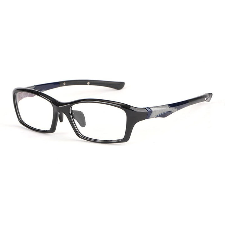 Hotony Unisex Full Rim Rectangular TR 90 Resin Sport Frame Eyeglasses 5139/40 Sport Eyewear Hotony 5140-Black Blue  