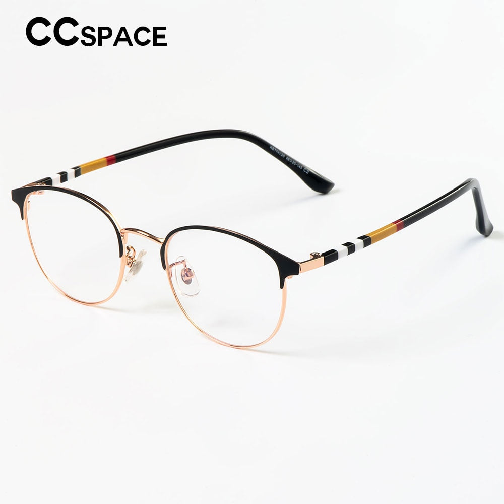 CCSpace Unisex Full Rim Square Acetate Alloy Frame Eyeglasses 49137 Full Rim CCspace C2RoseGold  