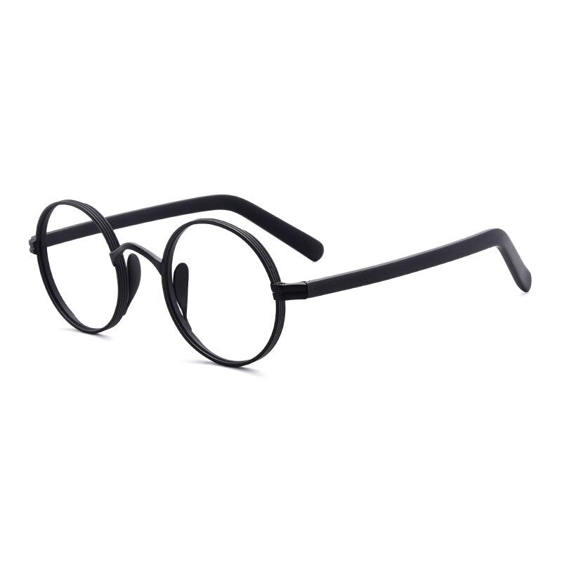 Gatenac Unisex Full Rim Round Titanium Acetate Frame Eyeglasses Gxyj47 Full Rim Gatenac Black  