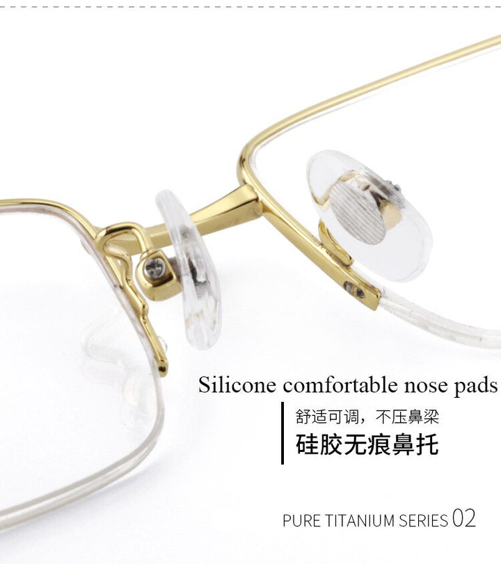Men's  Half Rim Titanium Frame Eyeglasses Lr7818 Semi Rim Bclear   