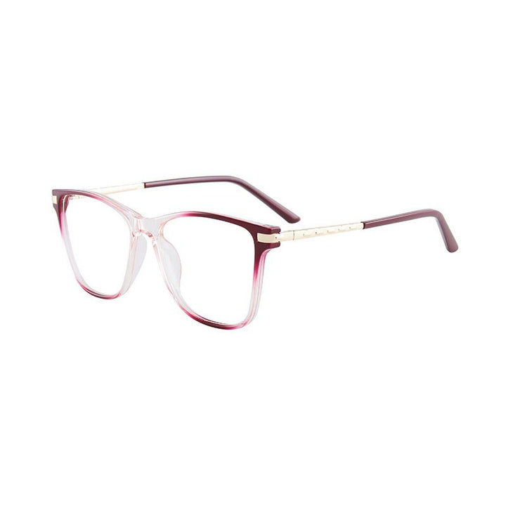 Hotony Women's Full Rim TR 90 Resin Square Frame Eyeglasses 7039 Full Rim Hotony Red Brown  