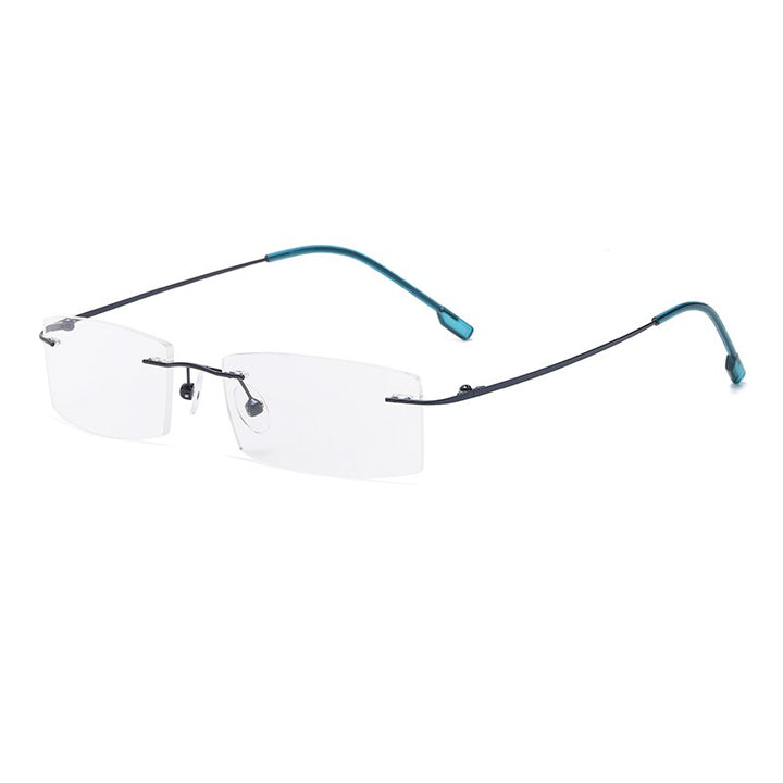 Zirosat 522 Unisex Eyeglasses Memory Titanium Rimless Rimless Zirosat blue  
