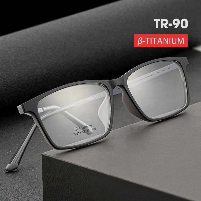 Hdcrafter Men's Full Rim Square Titanium Frame Eyeglasses Y2012 Full Rim Hdcrafter Eyeglasses   