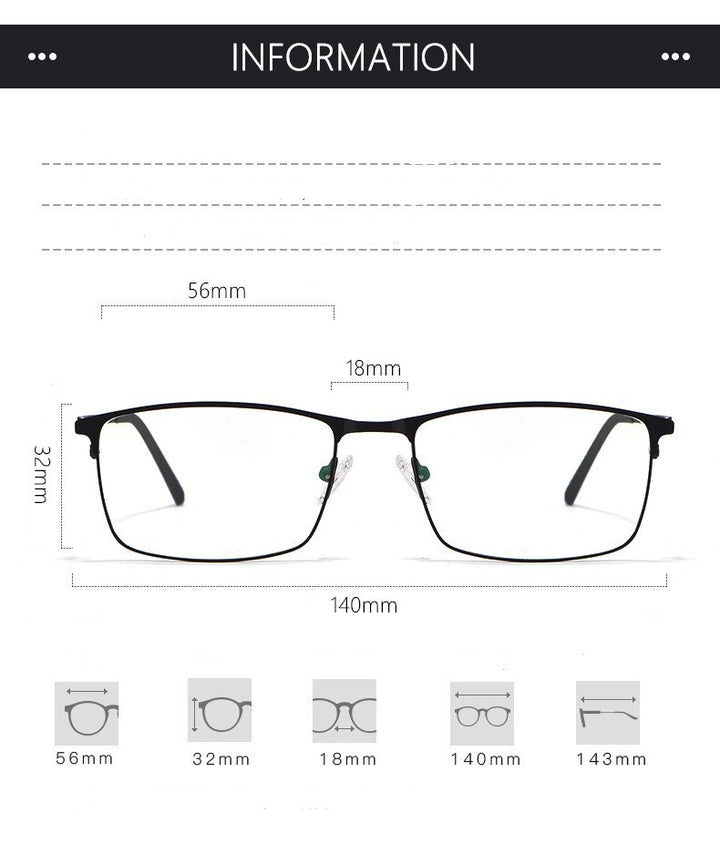 Yimaruili Men's Full Rim Alloy Frame Eyeglasses P9847 Full Rim Yimaruili Eyeglasses   