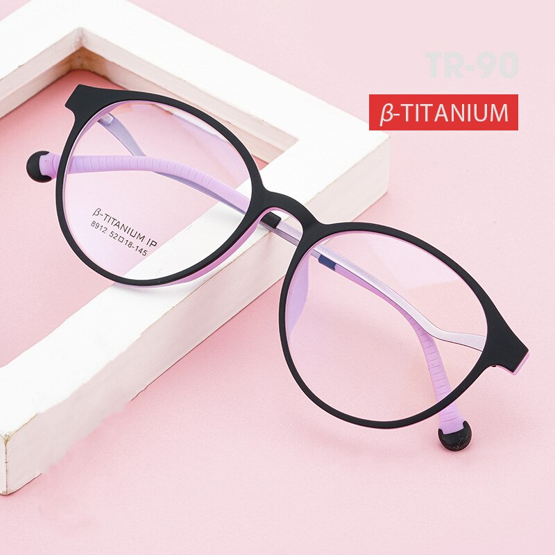 KatKani Unisex TR90 Resin β Titanium Round Frame Eyeglasses 8912zy Frame KatKani Eyeglasses   
