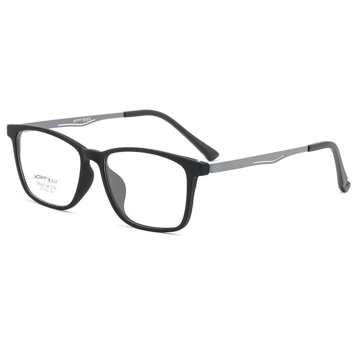 KatKani Men's Full Rim TR 90 Resin β Titanium Frame Eyeglasses K9828 Full Rim KatKani Eyeglasses Black Gray  