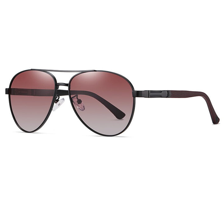 KatKani Men's Full Rim Aviator Alloy Frame Polarized Sunglasses 6319 Sunglasses KatKani Sunglasses Gradient Red Other 