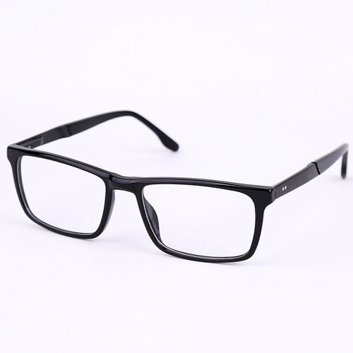 Oveliness Men's Full Rim Square Acetate Eyeglasses Yx0170 Full Rim Oveliness shiny black  