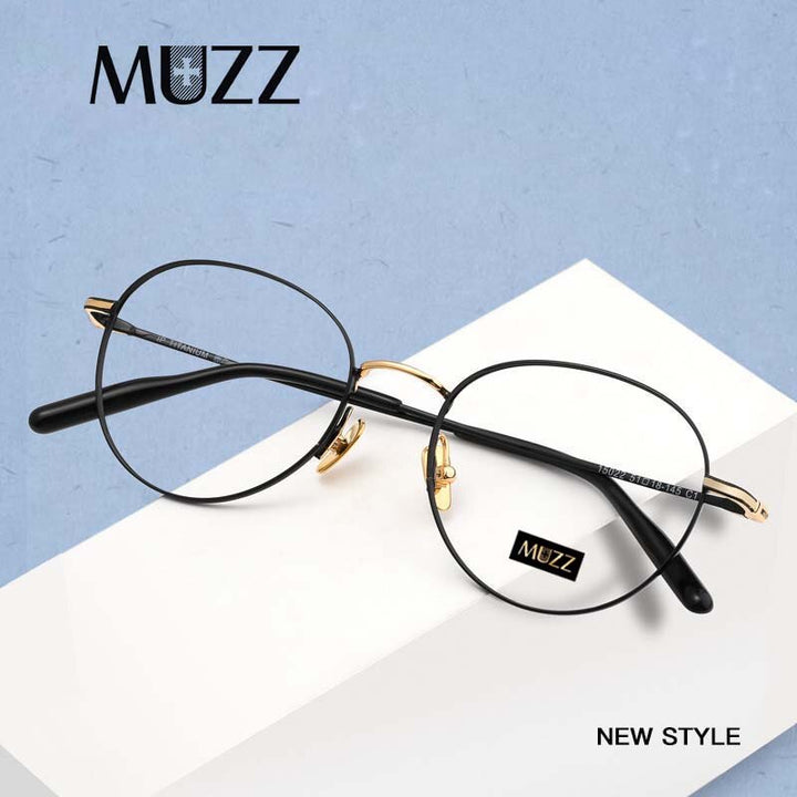 Muzz Unisex Full Rim Round B Titanium Frame Eyeglasses 15022 Full Rim Muzz   