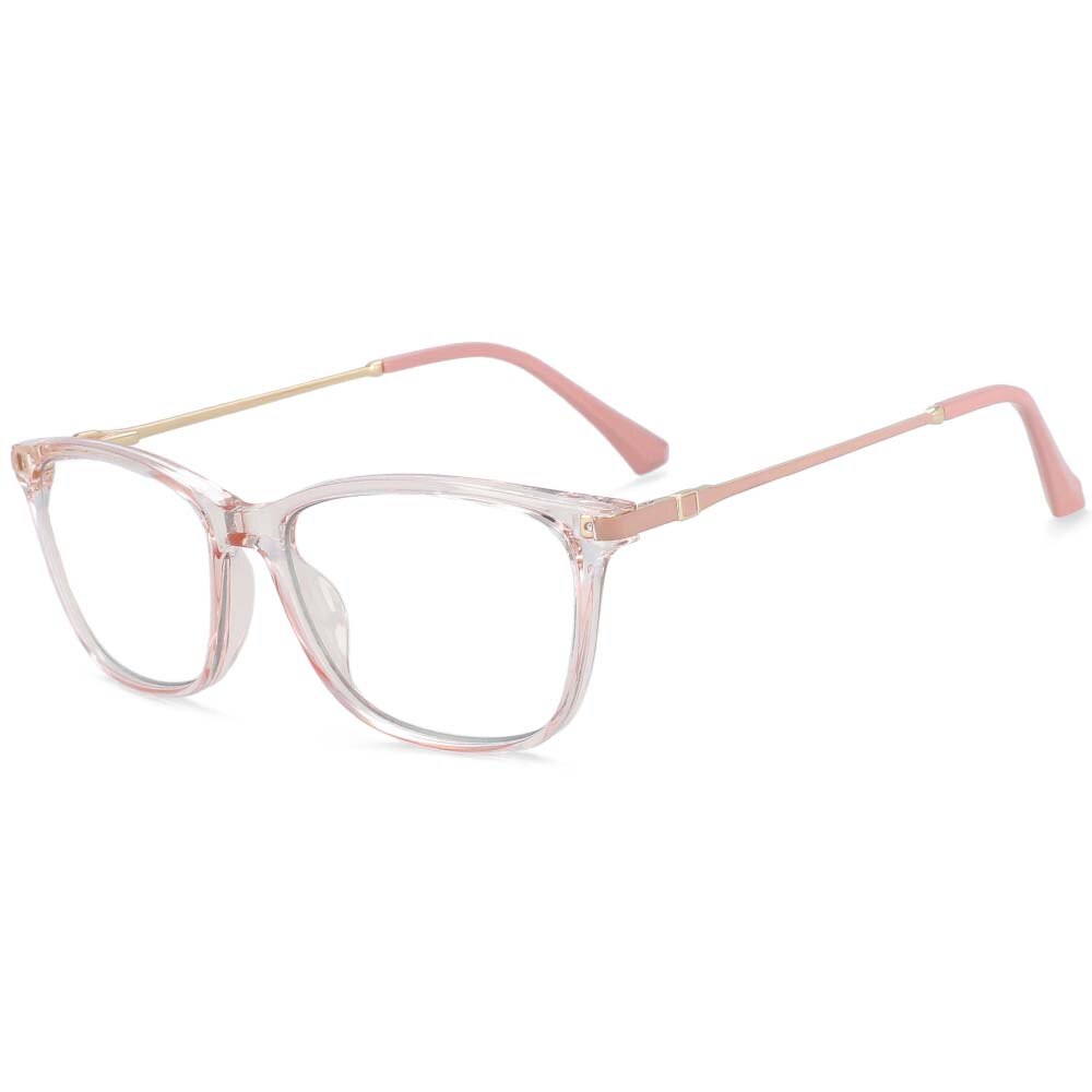 CCSpace Unisex Full Rim Square Tr 90 Resin Frame Eyeglasses 54108 Full Rim CCspace China Pink 